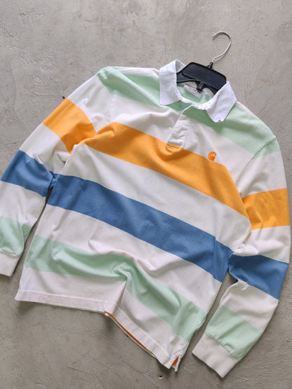 Carhartt WIP Striped Rugby Polo White/Pastel – S/M