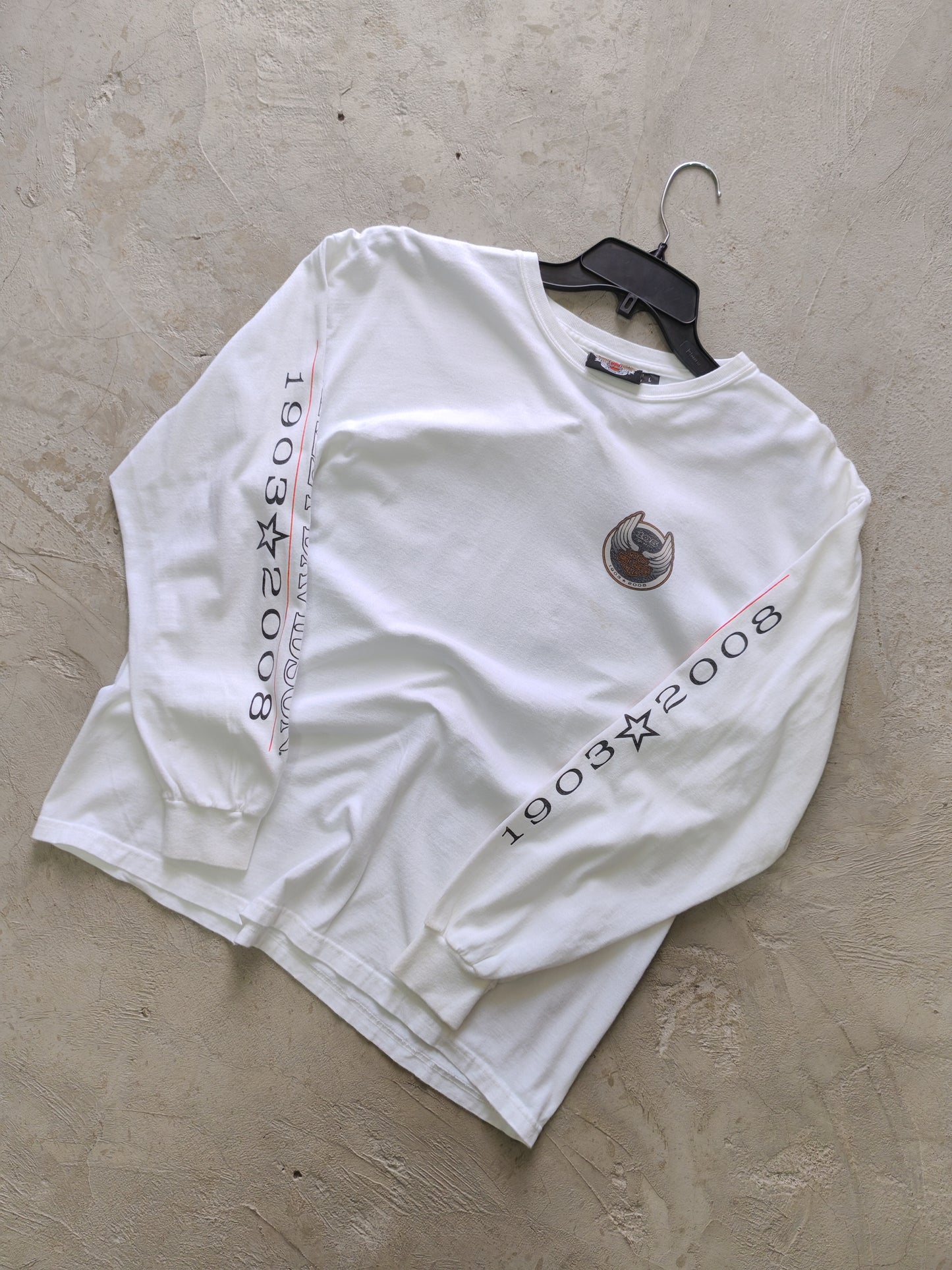 Harley-Davidson 105th Anniversary Long Sleeve Tee White – L