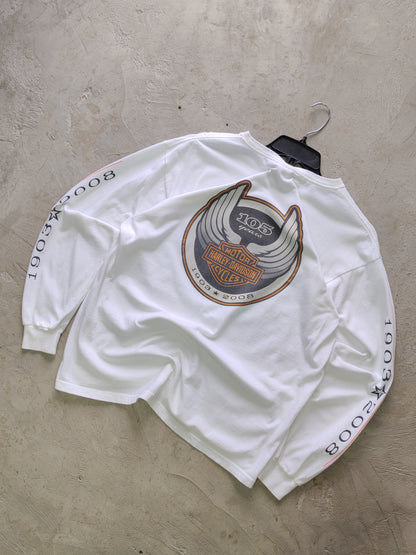 Harley-Davidson 105th Anniversary Long Sleeve Tee White – L