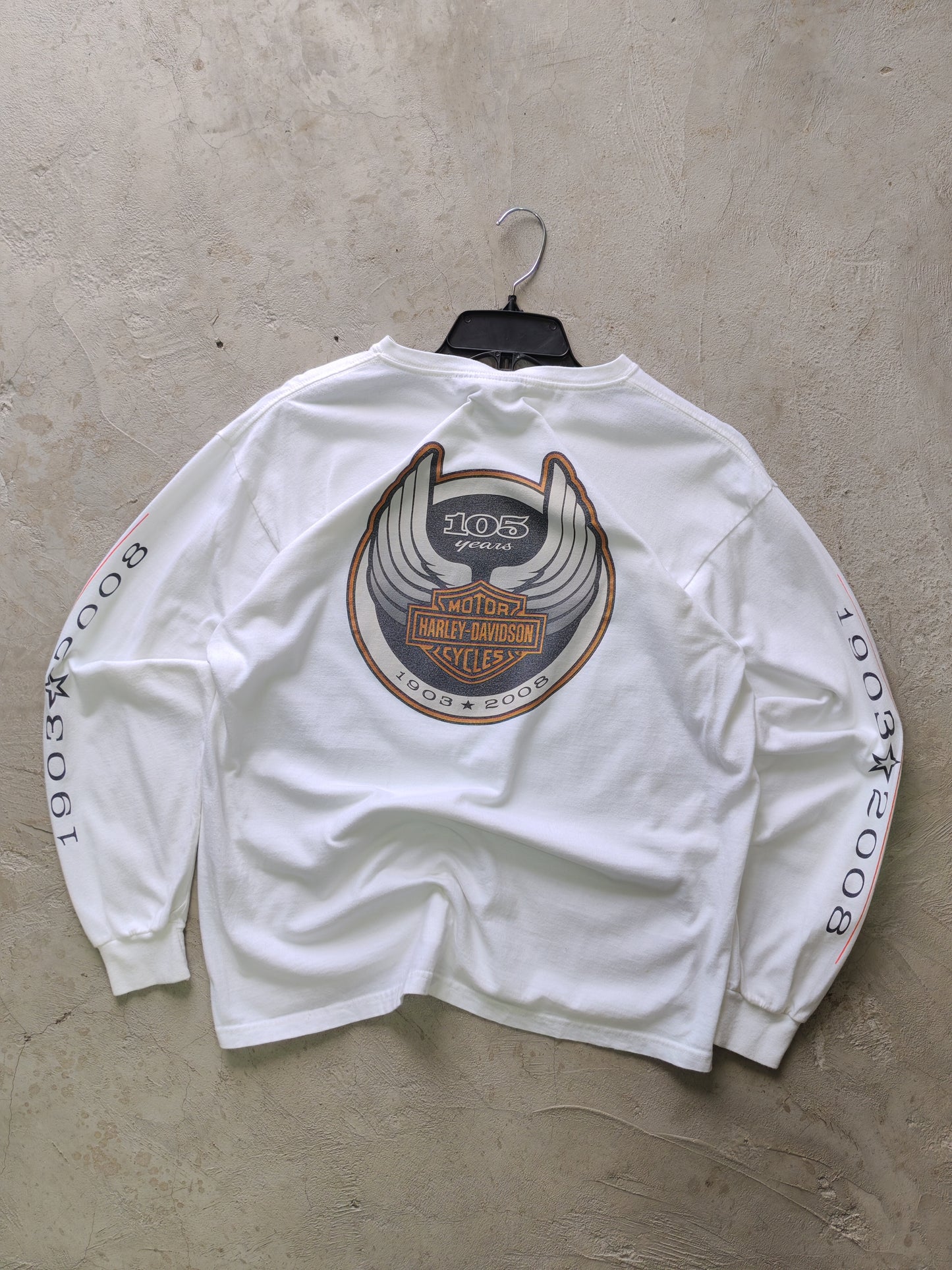 Harley-Davidson 105th Anniversary Long Sleeve Tee White – L