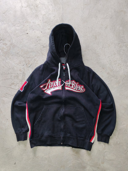Anchor Blue “Est. Eighty-One” Zip-Up Hoodie Black – S/M