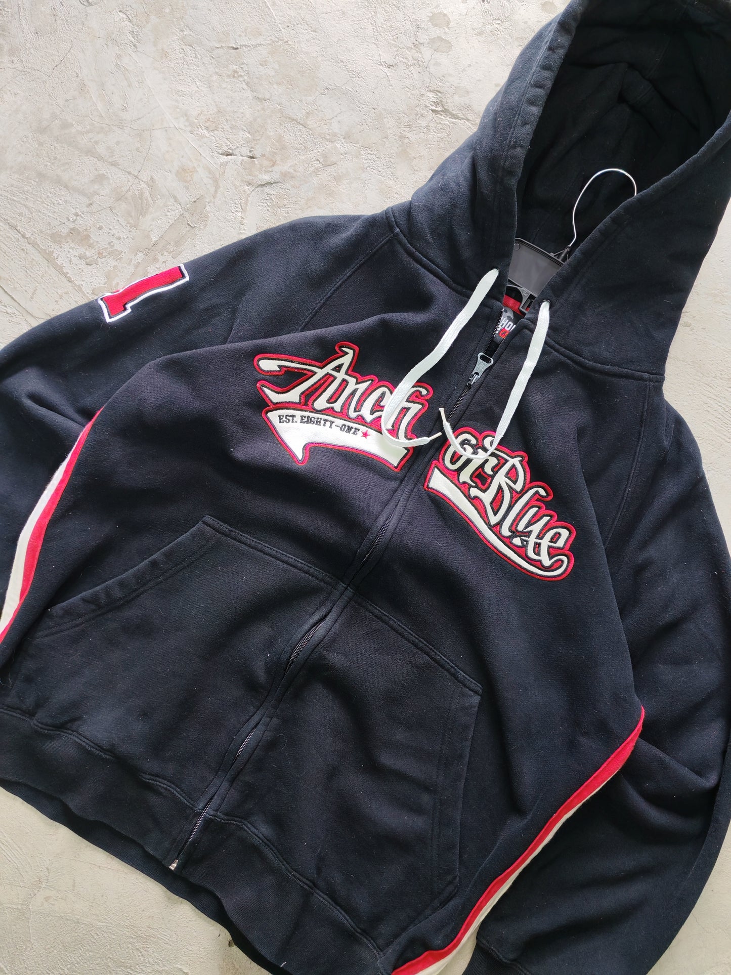 Anchor Blue “Est. Eighty-One” Zip-Up Hoodie Black – S/M