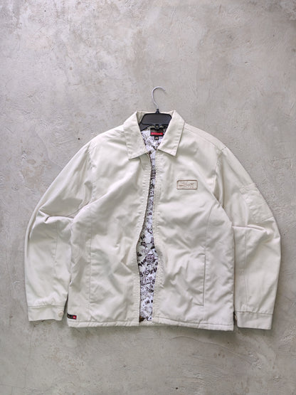 Quiksilver Graffiti Print Lined Work Jacket Cream – M/L