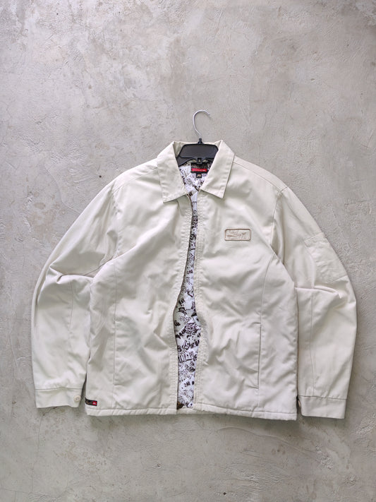 Quiksilver Graffiti Print Lined Work Jacket Cream – M/L