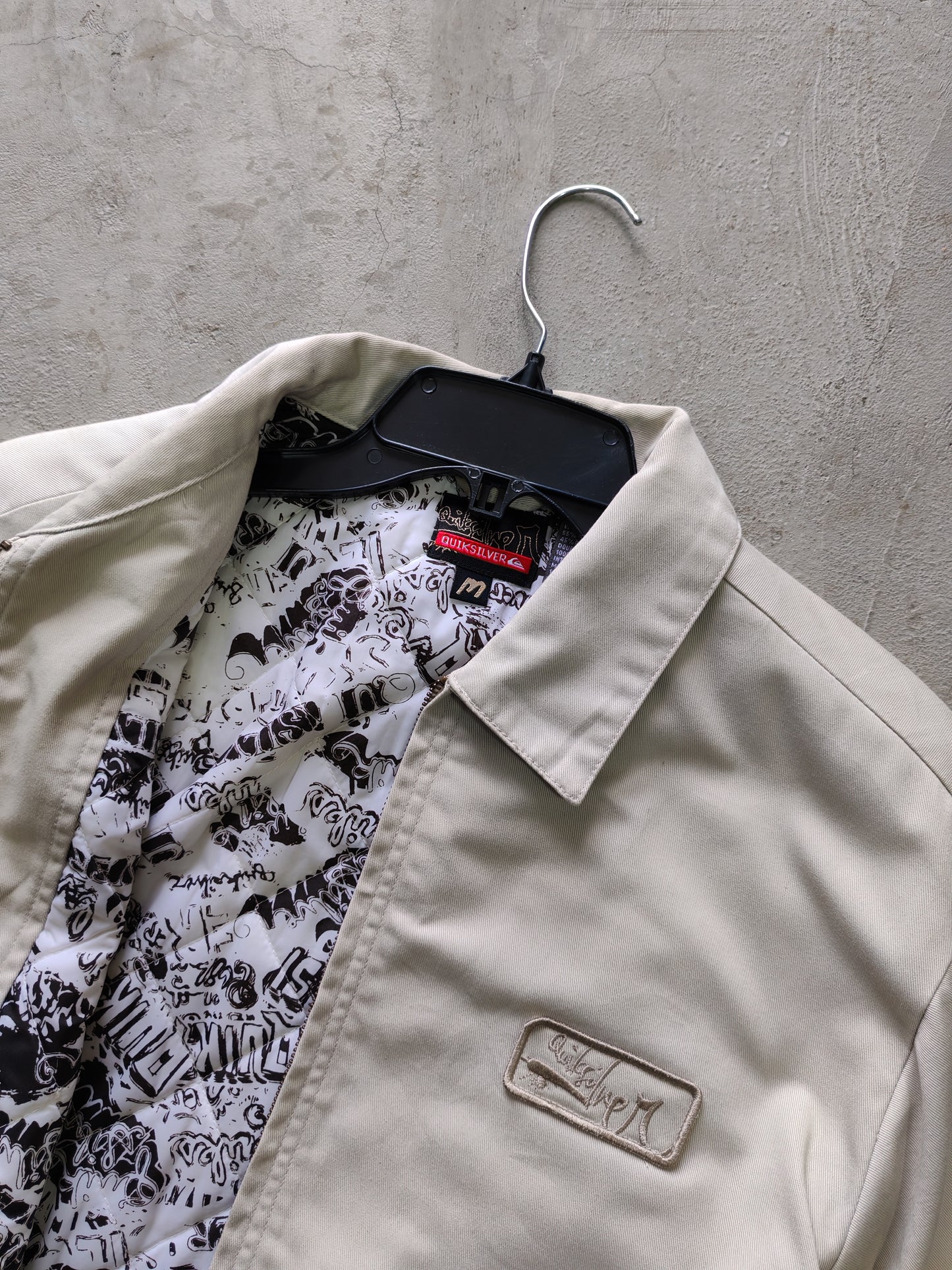 Quiksilver Graffiti Print Lined Work Jacket Cream – M/L