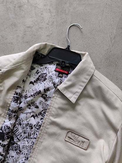 Quiksilver Graffiti Print Lined Work Jacket Cream – M/L