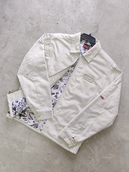 Quiksilver Graffiti Print Lined Work Jacket Cream – M/L