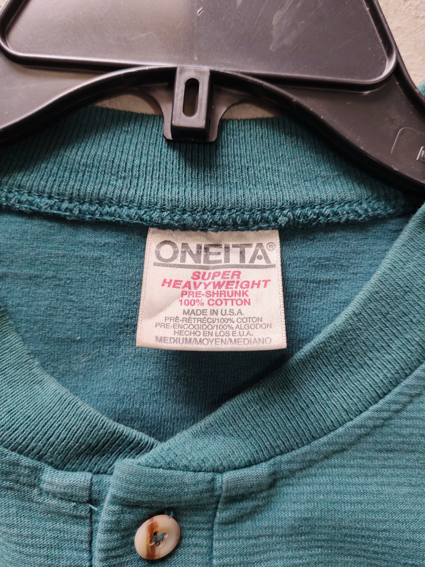 Oneita Harley-Davidson Columbus Henley Tee Teal – M/L