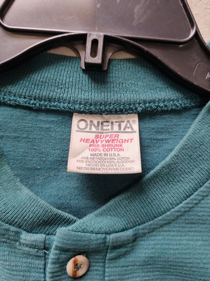 Oneita Harley-Davidson Columbus Henley Tee Teal – M/L