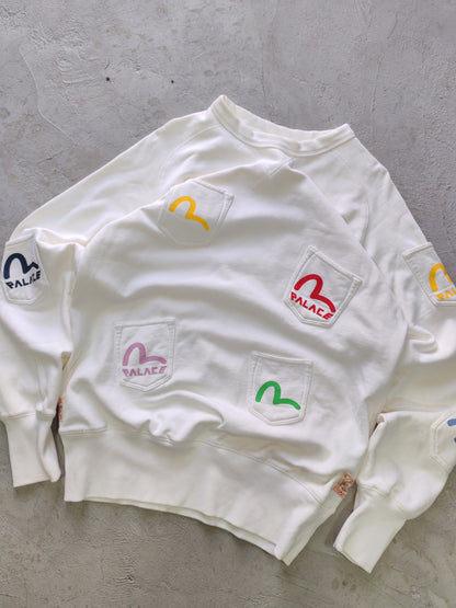 Crewneck Evisu x Palace Multicolor — Talla M
