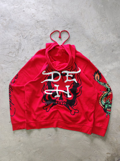Hoodie Ed Hardy Rojo — Talla XL