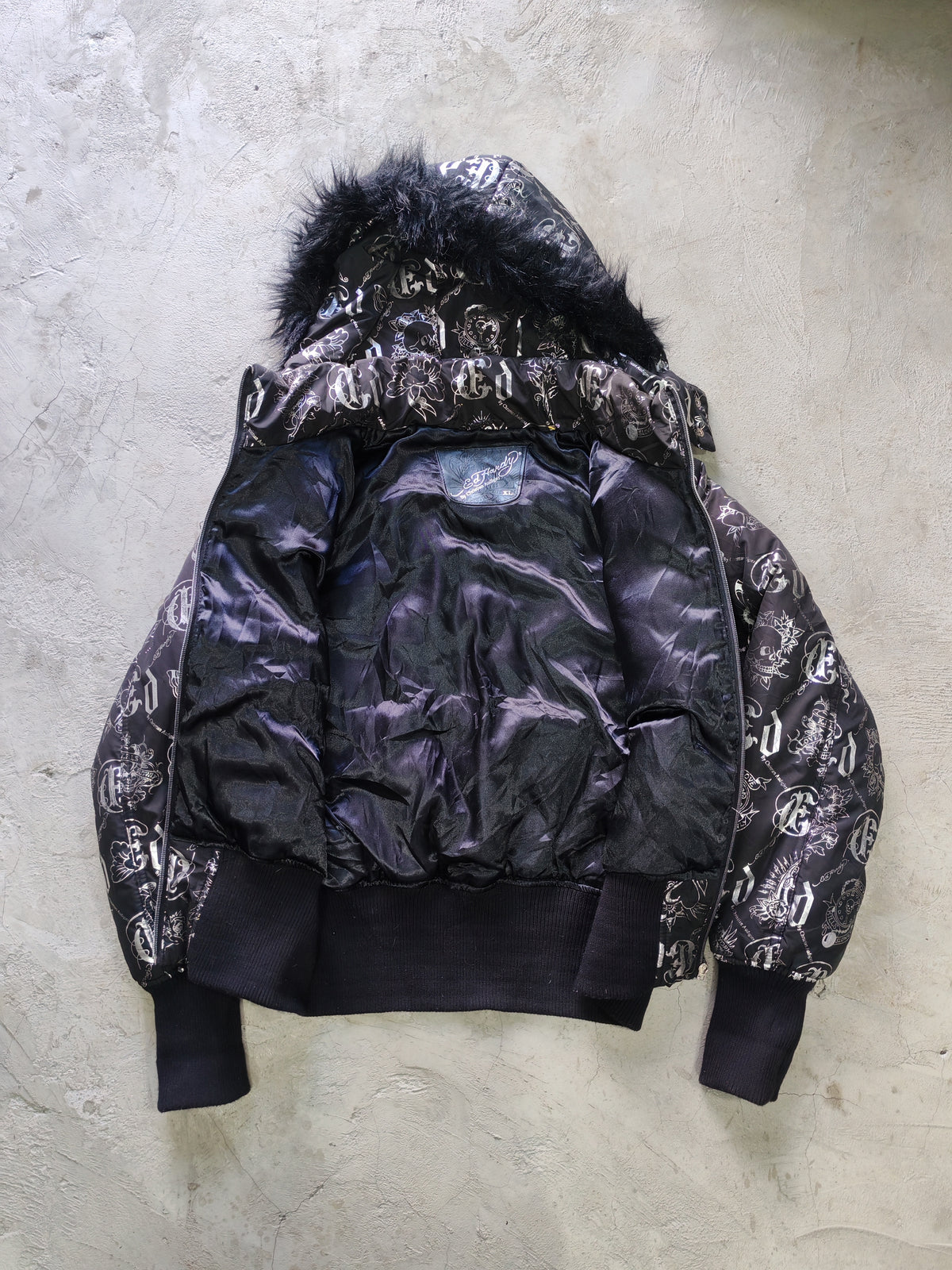 Puffer Ed Hardy Rosa — Talla XL