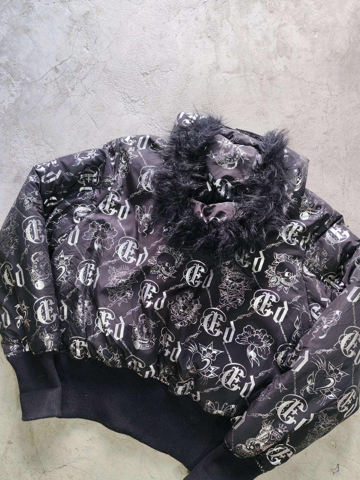 Puffer Ed Hardy Rosa — Talla XL