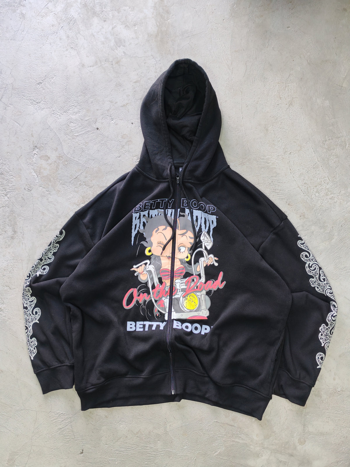 Zip Hoodie Betty Boop Negro — Talla XL