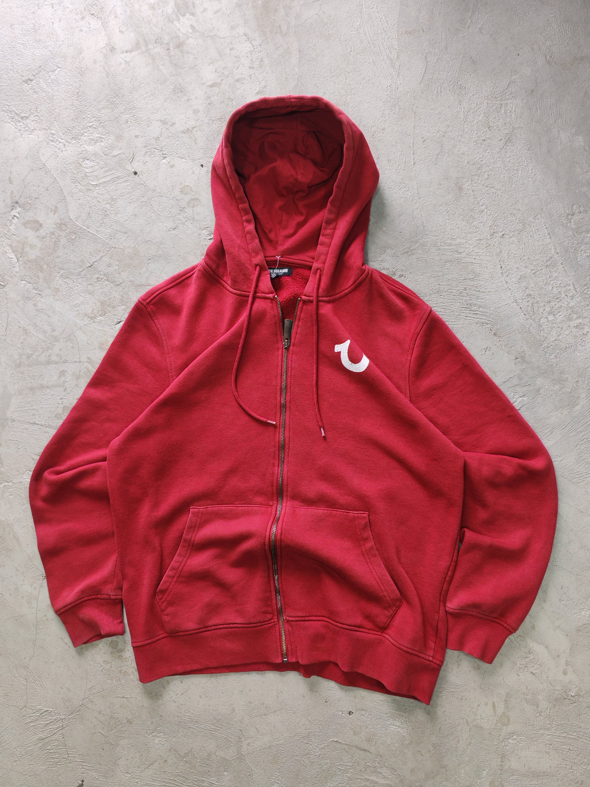 Zip Hoodie True Religion Rojo — Talla L