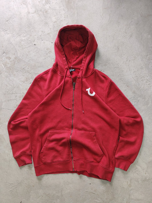 Zip Hoodie True Religion Rojo — Talla L