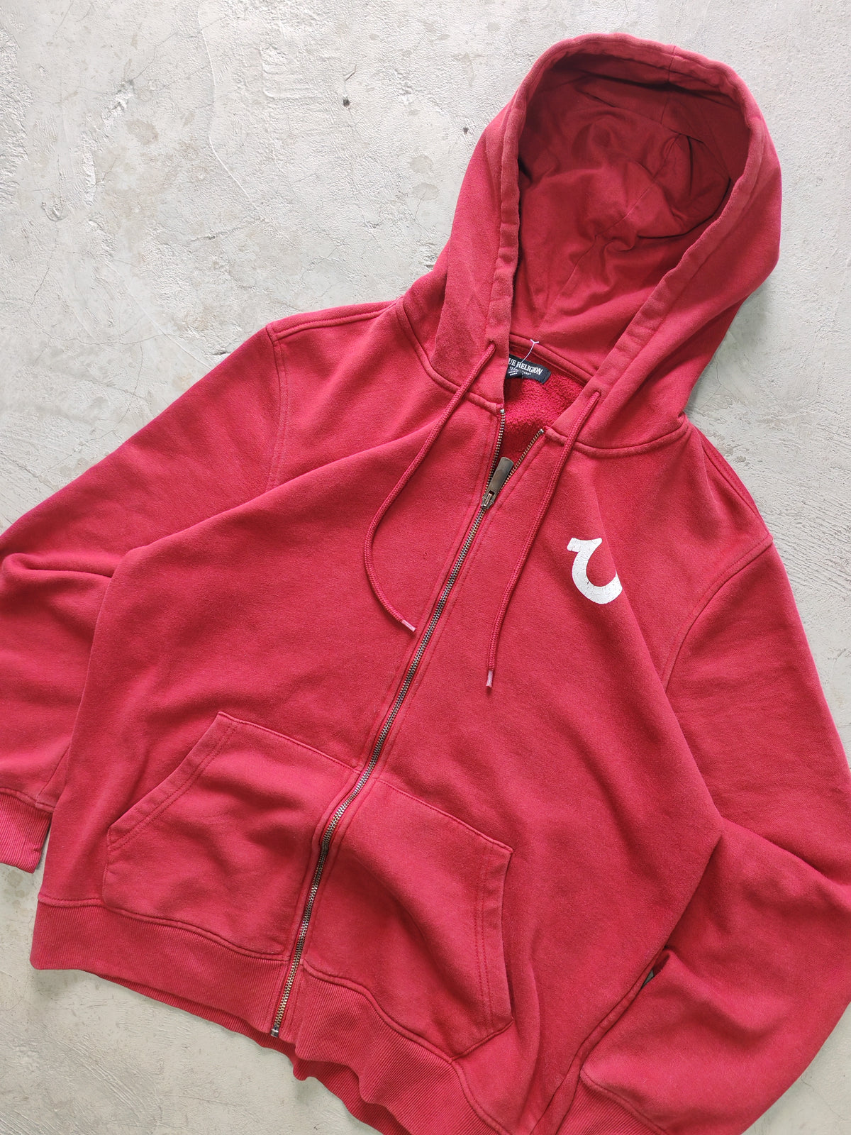 Zip Hoodie True Religion Rojo — Talla L