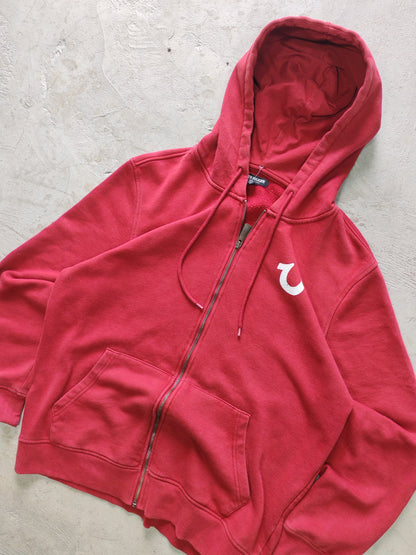 Zip Hoodie True Religion Rojo — Talla L