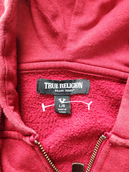 Zip Hoodie True Religion Rojo — Talla L