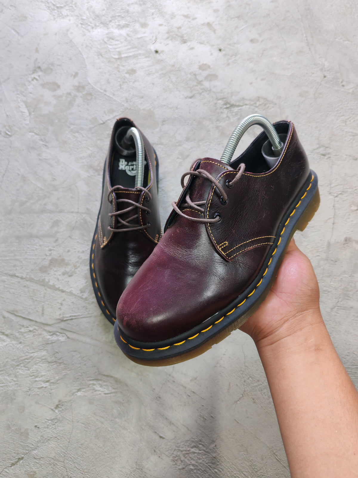 Dr. Martens 1461 Oxford Cherry Red Cuero Genuino – EU39 / UK6 / US7M Punk Gótico Streetwear