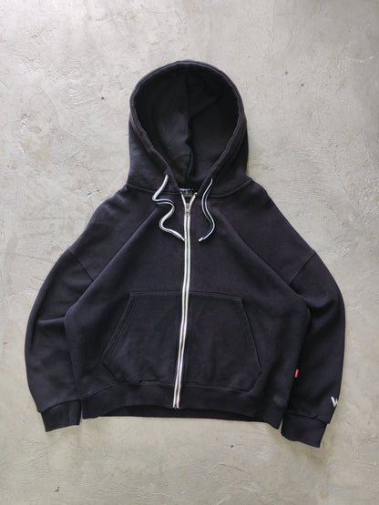 WV Project Zip Hoodie Negro Washed Boxy – S Korean Streetwear Premium