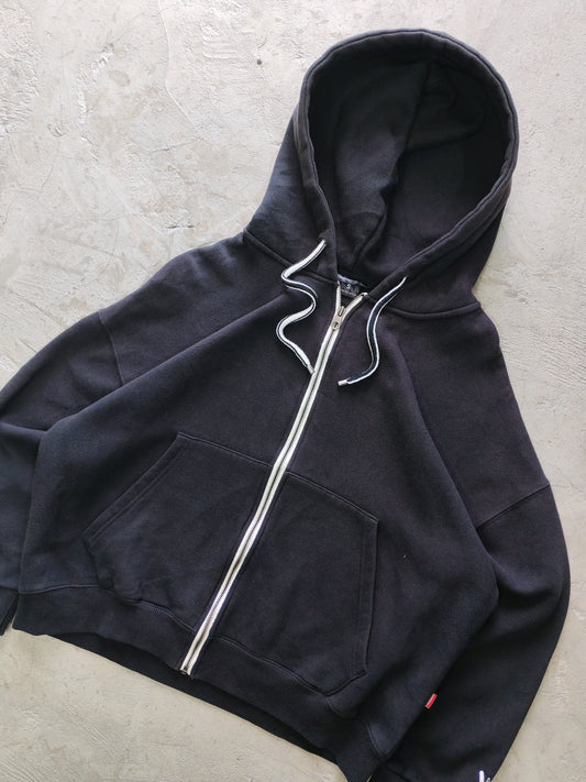 WV Project Zip Hoodie Negro Washed Boxy – S Korean Streetwear Premium
