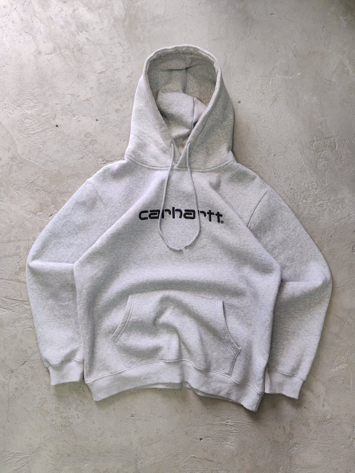 Carhartt WIP Hooded Script Sweatshirt Gris Ash Heather – L Streetwear Premium