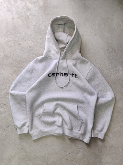 Carhartt WIP Hooded Script Sweatshirt Gris Ash Heather – L Streetwear Premium