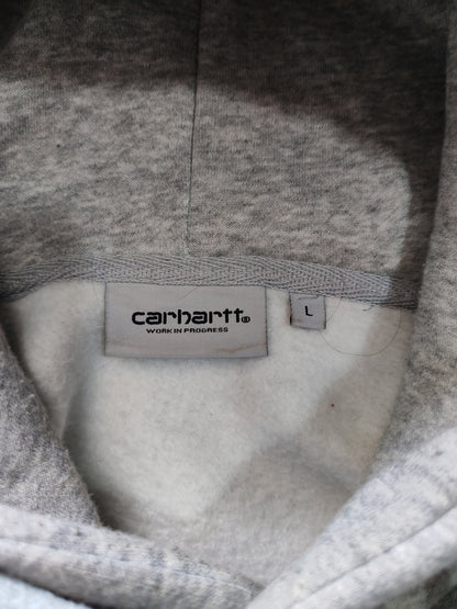 Carhartt WIP Hooded Script Sweatshirt Gris Ash Heather – L Streetwear Premium