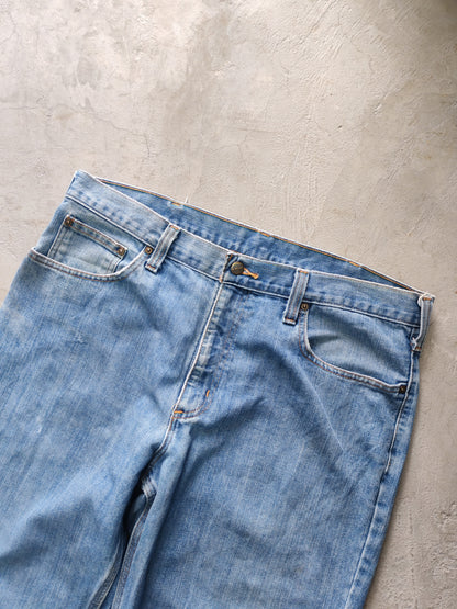 Carhartt Straight Leg Jeans Azul Claro Light Wash – 36x32 Workwear Streetwear Vintage