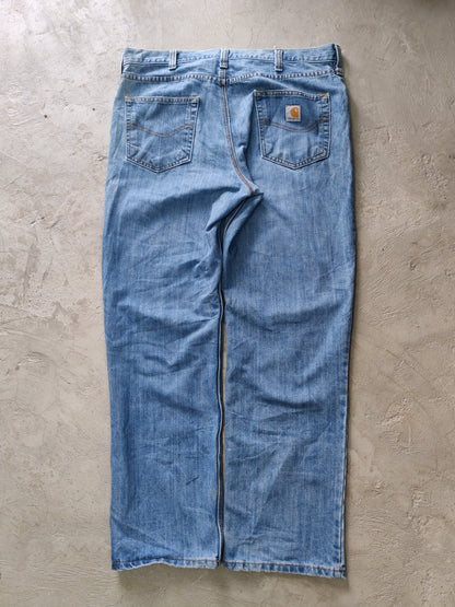 Carhartt Straight Leg Jeans Azul Claro Light Wash – 36x32 Workwear Streetwear Vintage