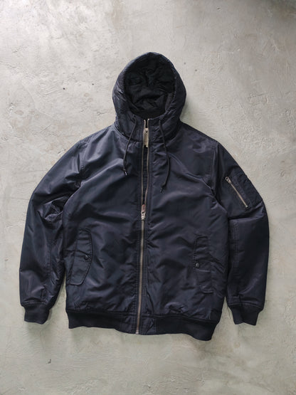 Vans Off The Wall Hooded Bomber Jacket Navy Acolchado – L Skate Streetwear Premium