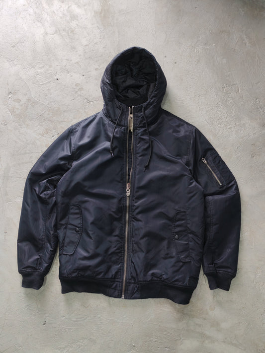 Vans Off The Wall Hooded Bomber Jacket Navy Acolchado – L Skate Streetwear Premium