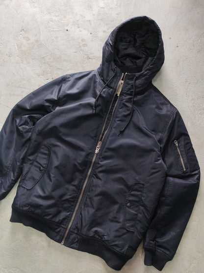 Vans Off The Wall Hooded Bomber Jacket Navy Acolchado – L Skate Streetwear Premium