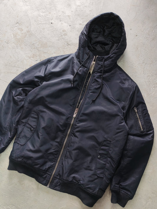 Vans Off The Wall Hooded Bomber Jacket Navy Acolchado – L Skate Streetwear Premium
