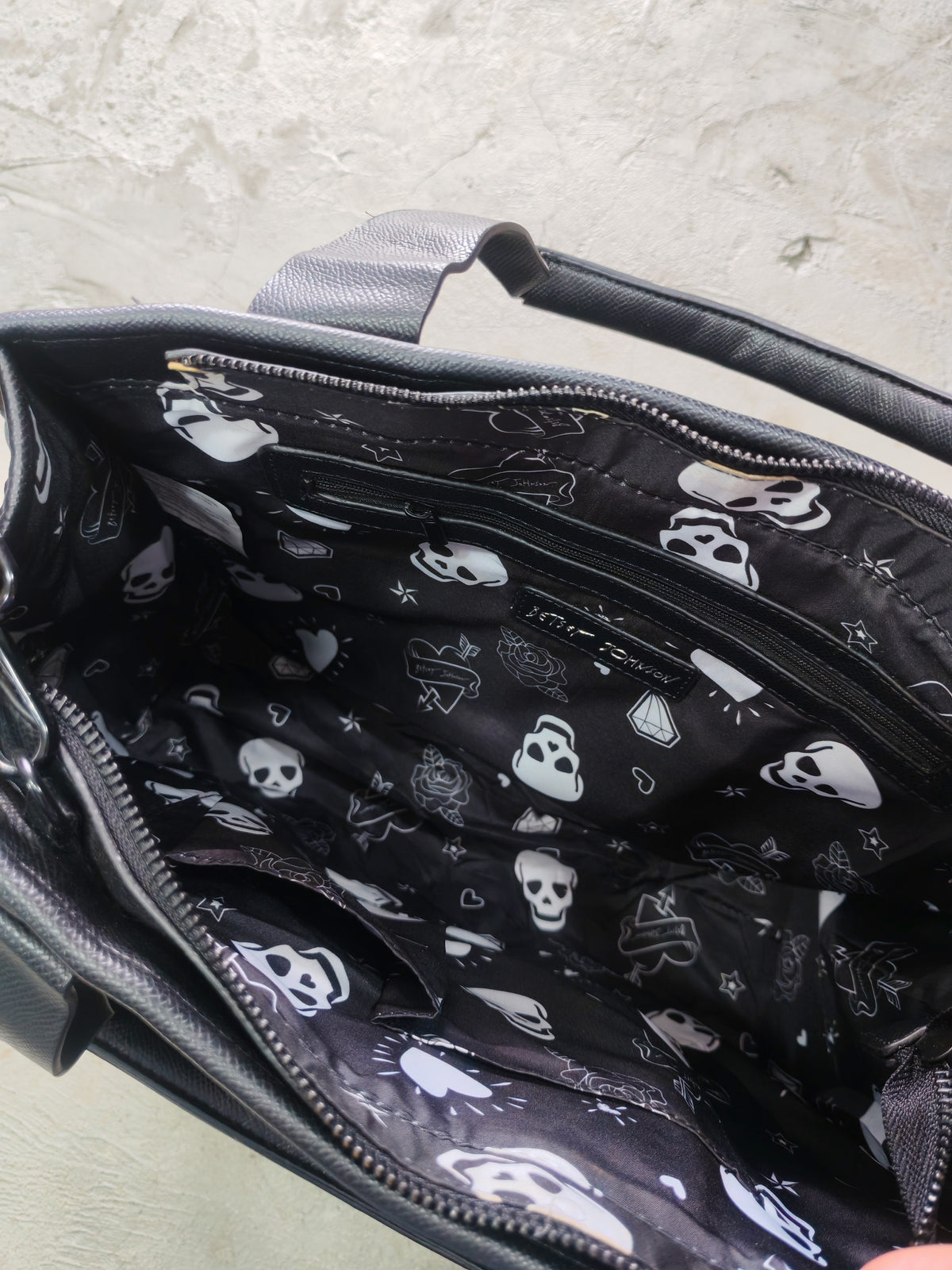 Betsey Johnson Quilted Skull Tote Bag Negra – Gótico Streetwear Accesorios