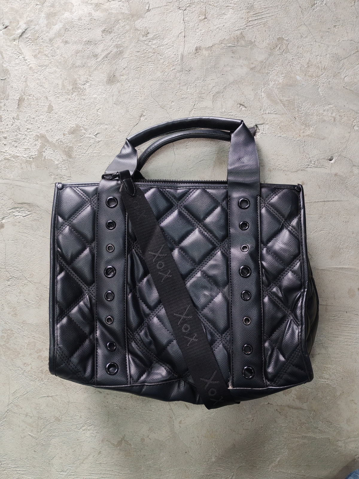 Betsey Johnson Quilted Skull Tote Bag Negra – Gótico Streetwear Accesorios