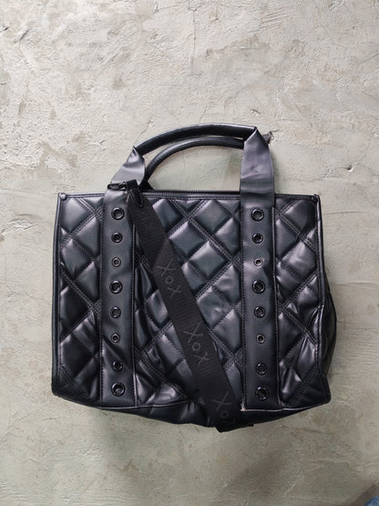 Betsey Johnson Quilted Skull Tote Bag Negra – Gótico Streetwear Accesorios