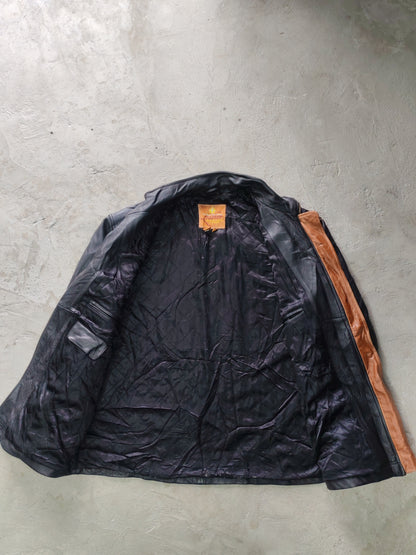 The Territory Ahead Leather Moto Jacket Negro Cuero Genuino – L Americana Vintage Premium