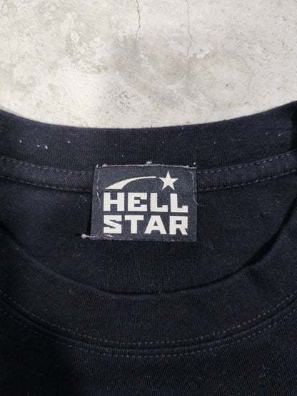 Playera Hellstar Negra Savior Bigger Than Satan Talla S