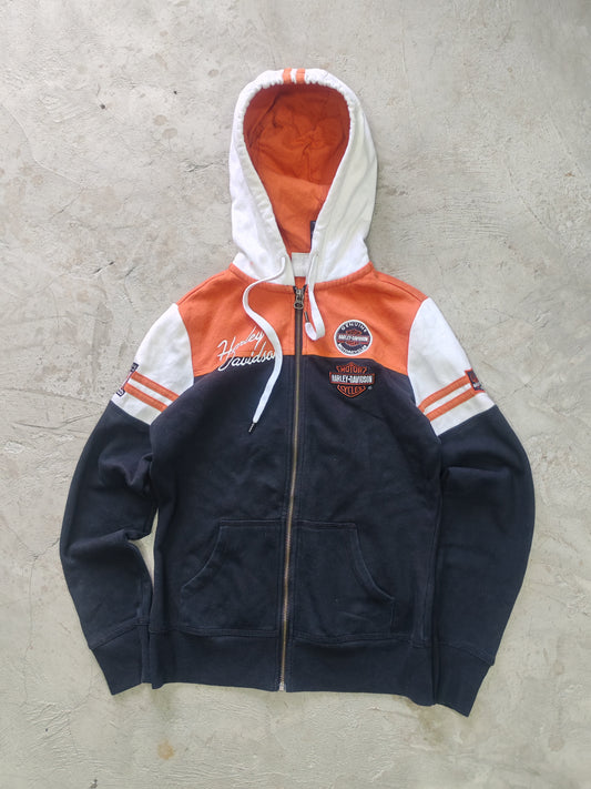 Hoodie Harley-Davidson Full-Zip Negro Naranja Blanco Talla S/XS