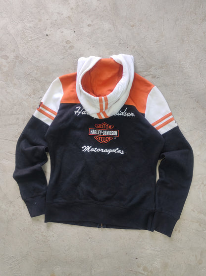 Hoodie Harley-Davidson Full-Zip Negro Naranja Blanco Talla S/XS