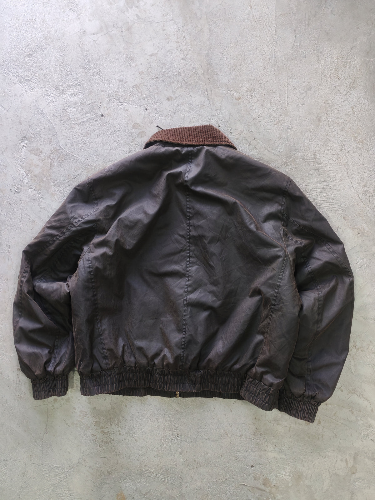 Chaqueta Sin Marca Identificada Oscura Bomber Cuello Pana Café Talla M