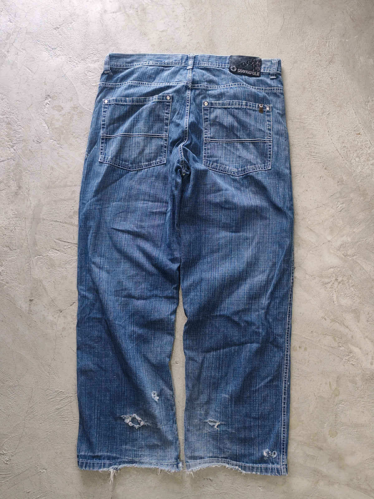 Jean Southpole Azul Baggy Costuras en Contraste Talla 40