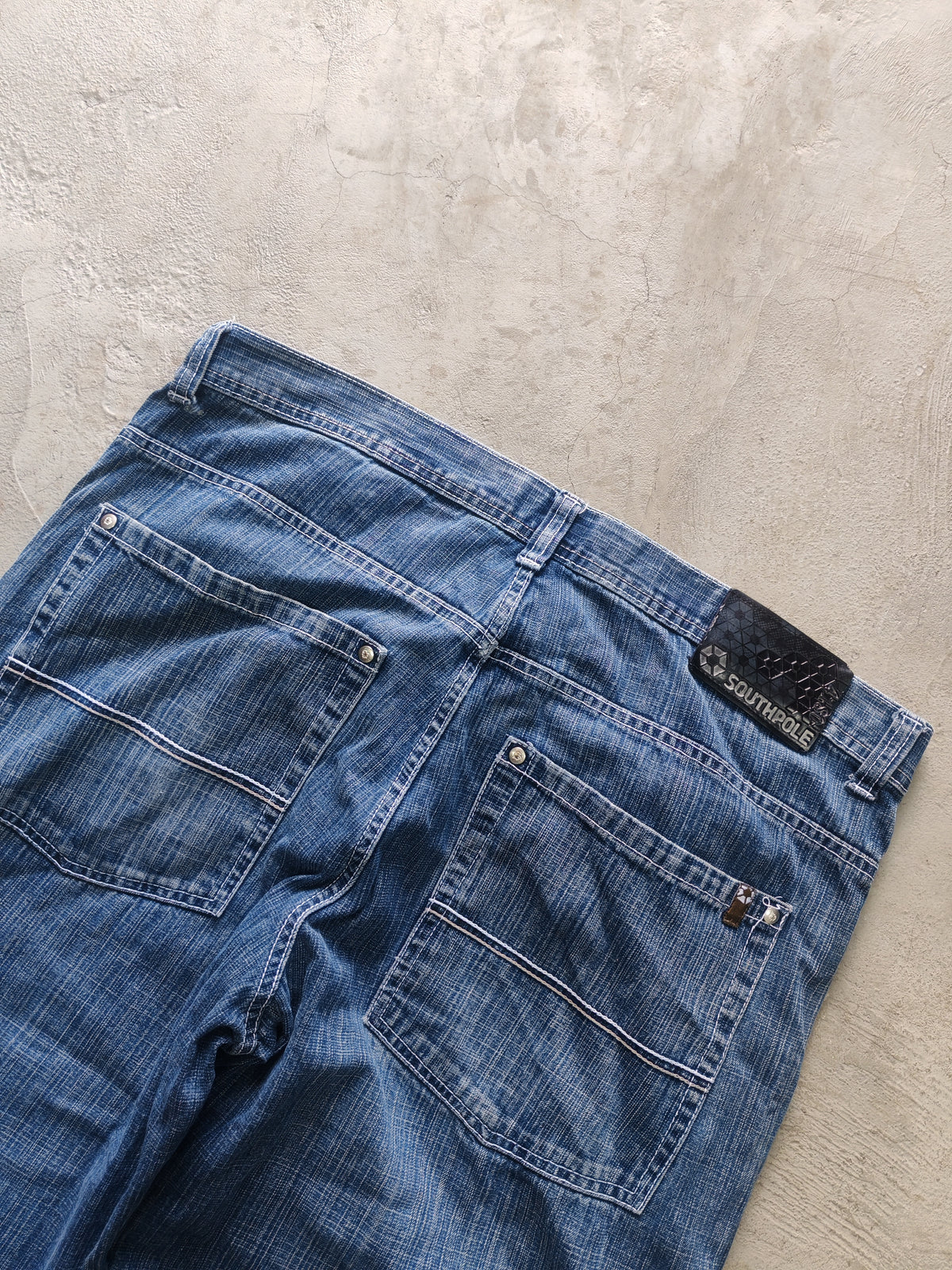 Jean Southpole Azul Baggy Costuras en Contraste Talla 40