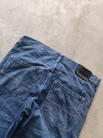 Jean Southpole Azul Baggy Costuras en Contraste Talla 40