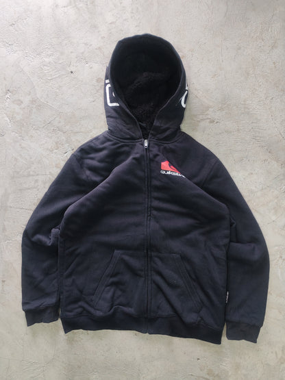 Hoodie Quiksilver Negro Full-Zip Afelpado Talla S