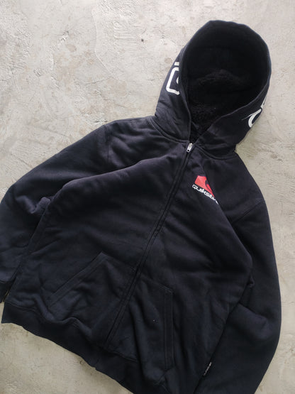 Hoodie Quiksilver Negro Full-Zip Afelpado Talla S