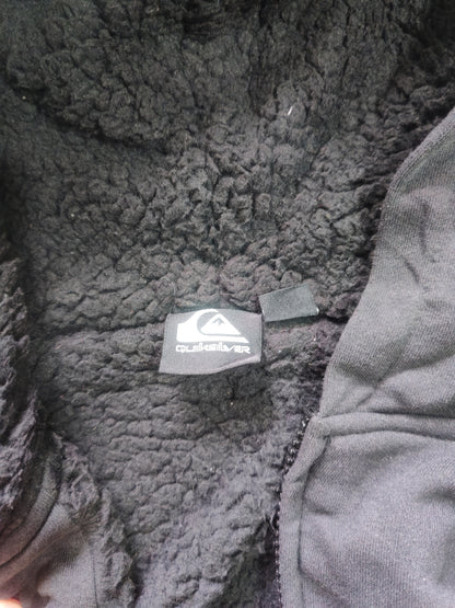 Hoodie Quiksilver Negro Full-Zip Afelpado Talla S