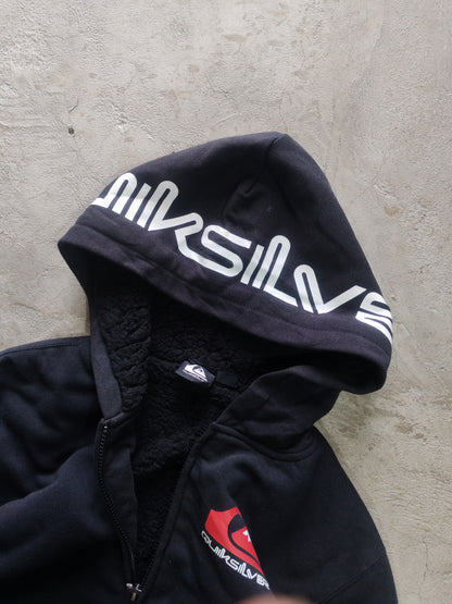 Hoodie Quiksilver Negro Full-Zip Afelpado Talla S